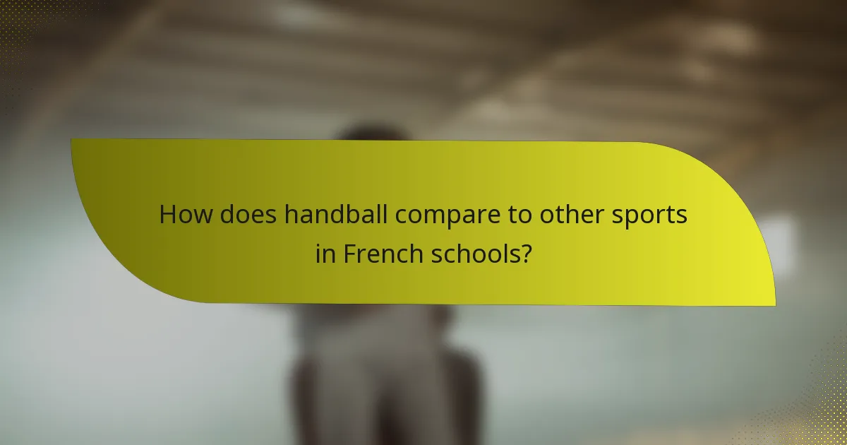 How does handball compare to other sports in French schools?