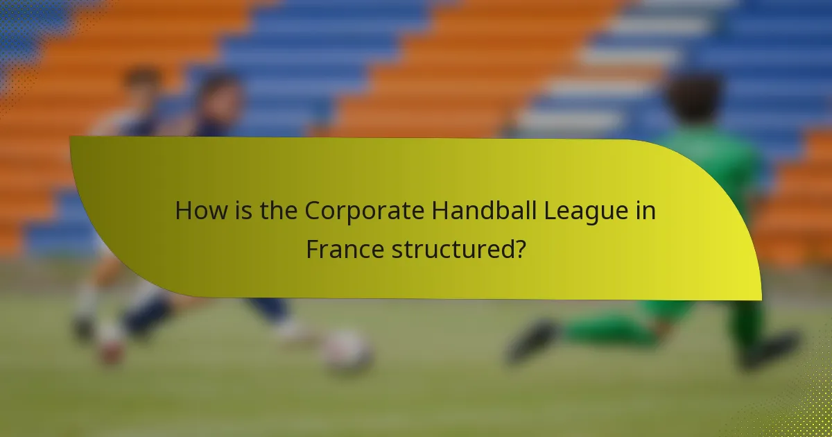 How is the Corporate Handball League in France structured?