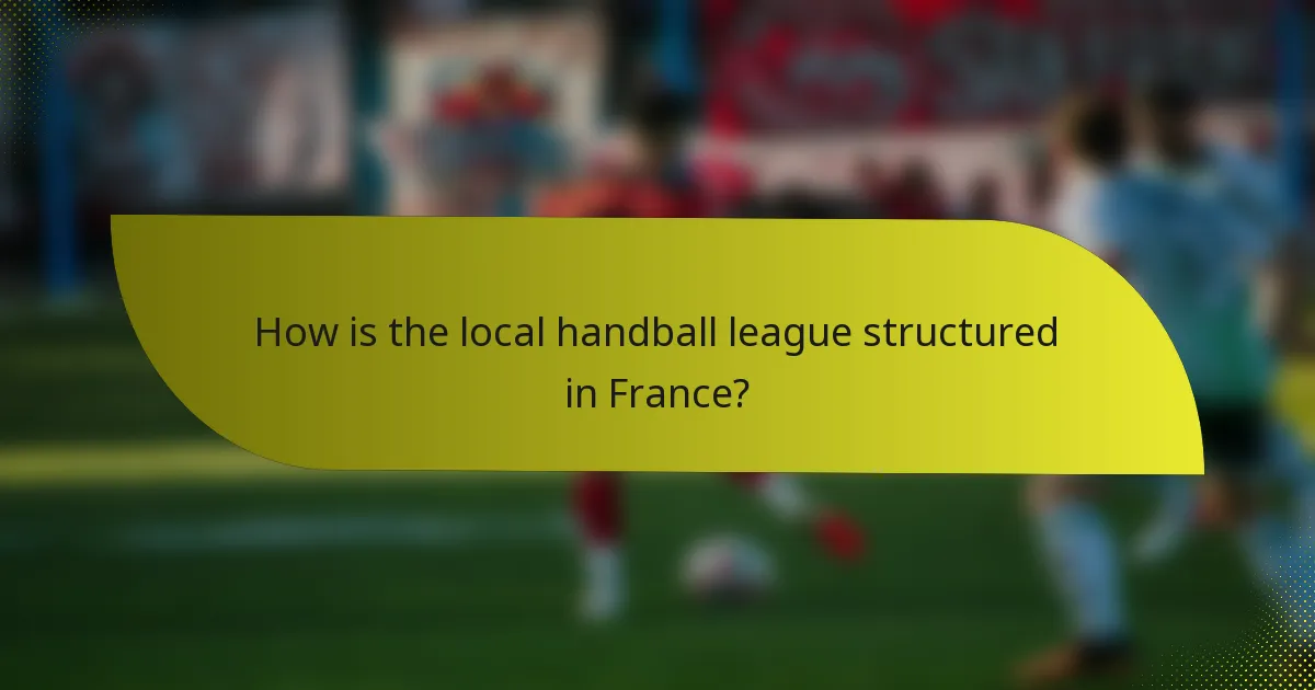 How is the local handball league structured in France?