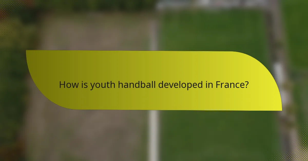 How is youth handball developed in France?