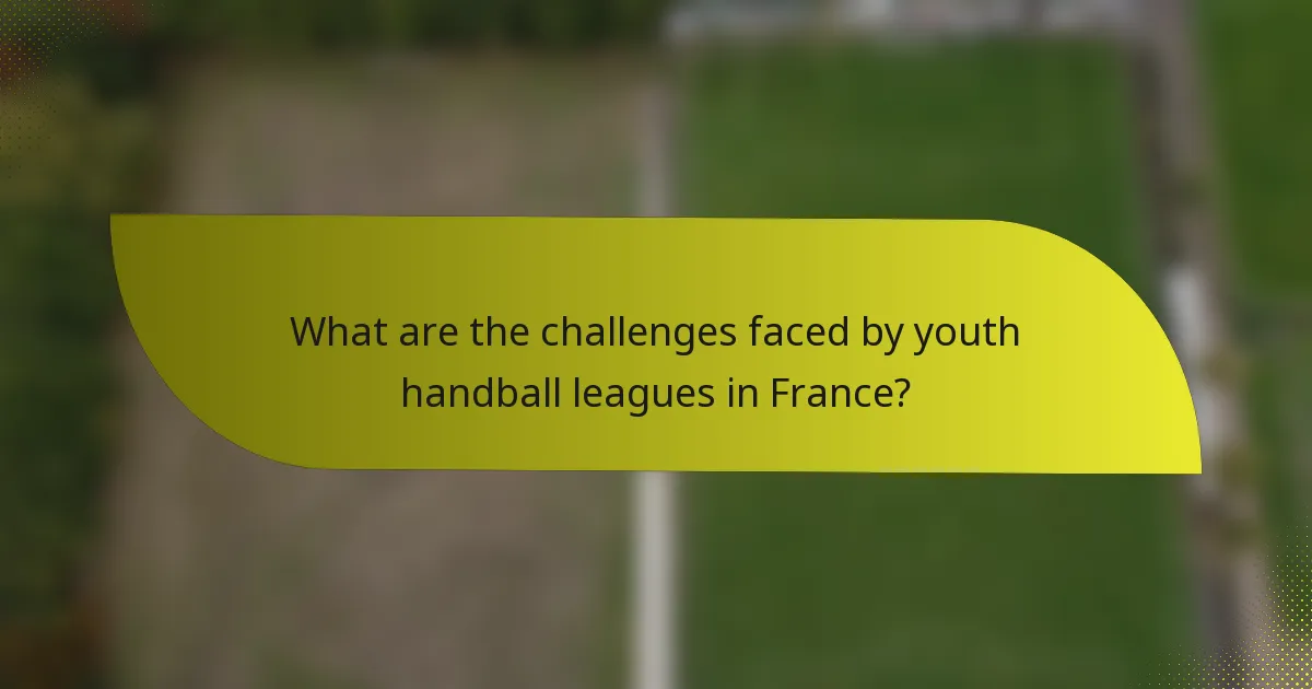 What are the challenges faced by youth handball leagues in France?