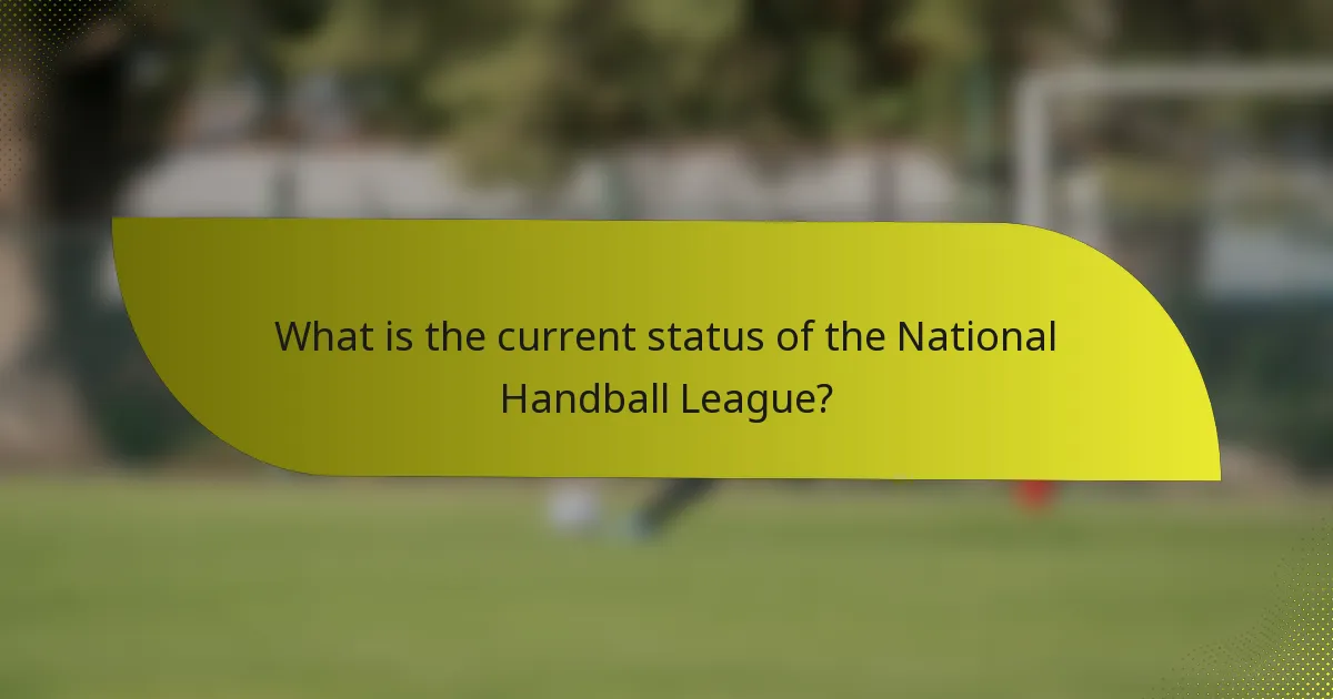 What is the current status of the National Handball League?