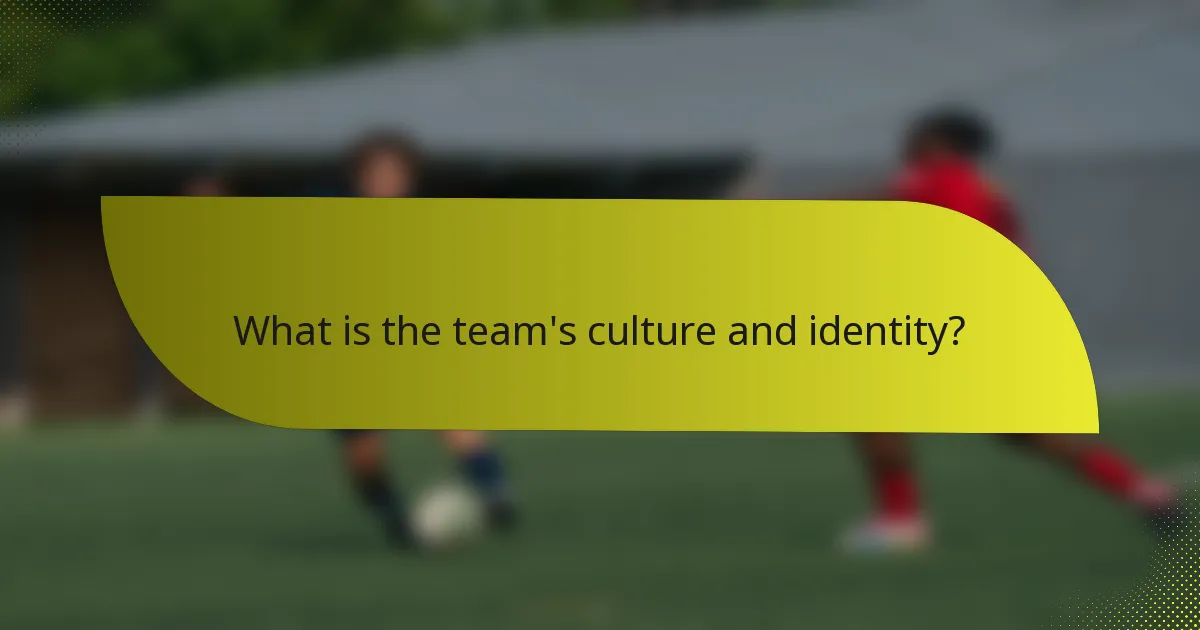 What is the team's culture and identity?