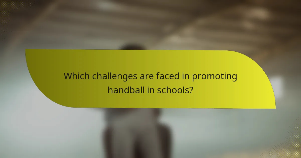 Which challenges are faced in promoting handball in schools?