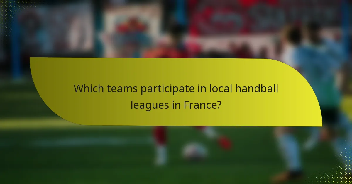 Which teams participate in local handball leagues in France?