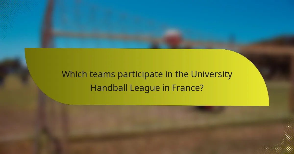 Which teams participate in the University Handball League in France?